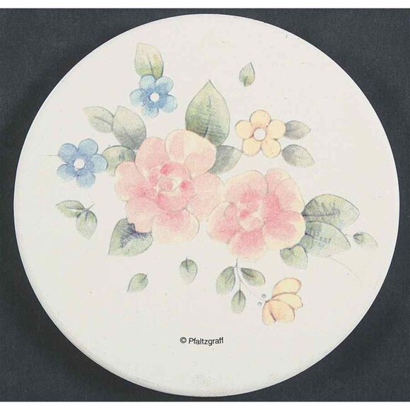 Pfaltzgraff Tea Rose Cork Back Round Coaster Set of 4 Preowned Gently Used - Picture 1 of 1